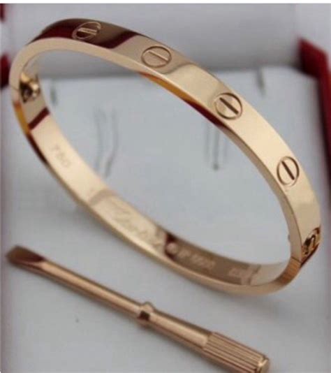 cartier rose gold love bracelet|cartier love bracelet with screwdriver.